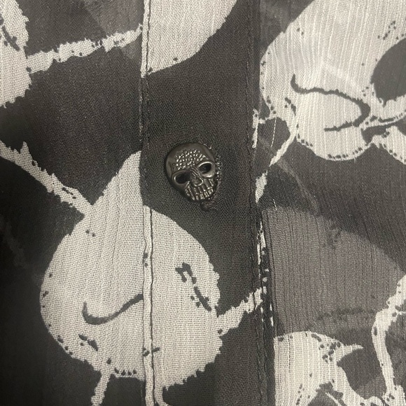 Royal bones Black and White‎ Skull Print Sleeveless Top - Picture 3 of 4